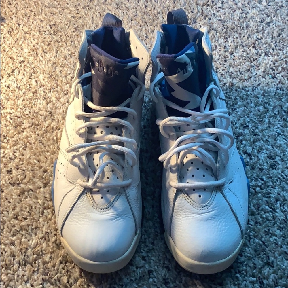 Jordan 7s white and blue color way
